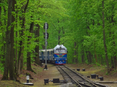 ТУ2-054 с составом 'Украина' прибывает на ст. Лесопарк