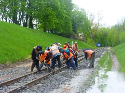 Укладка балласта