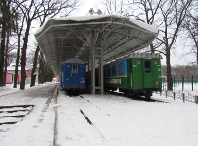 Составы на ст. Парк зимой